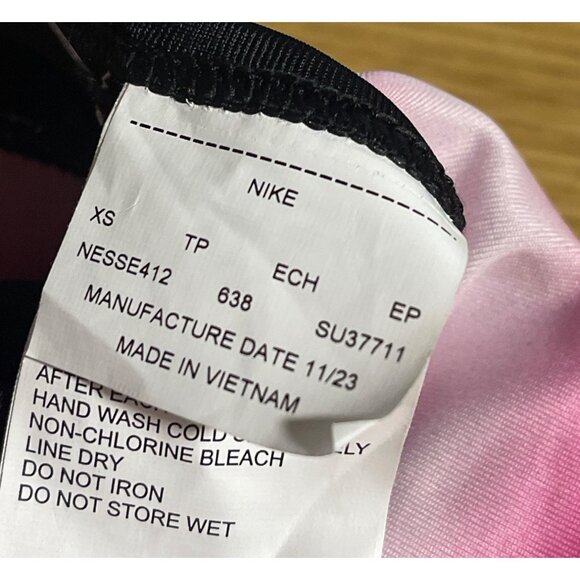 Nike Womens Racerback Tank Top With Attached Sports Bra Size XS Black Pink - Picture 8 of 8